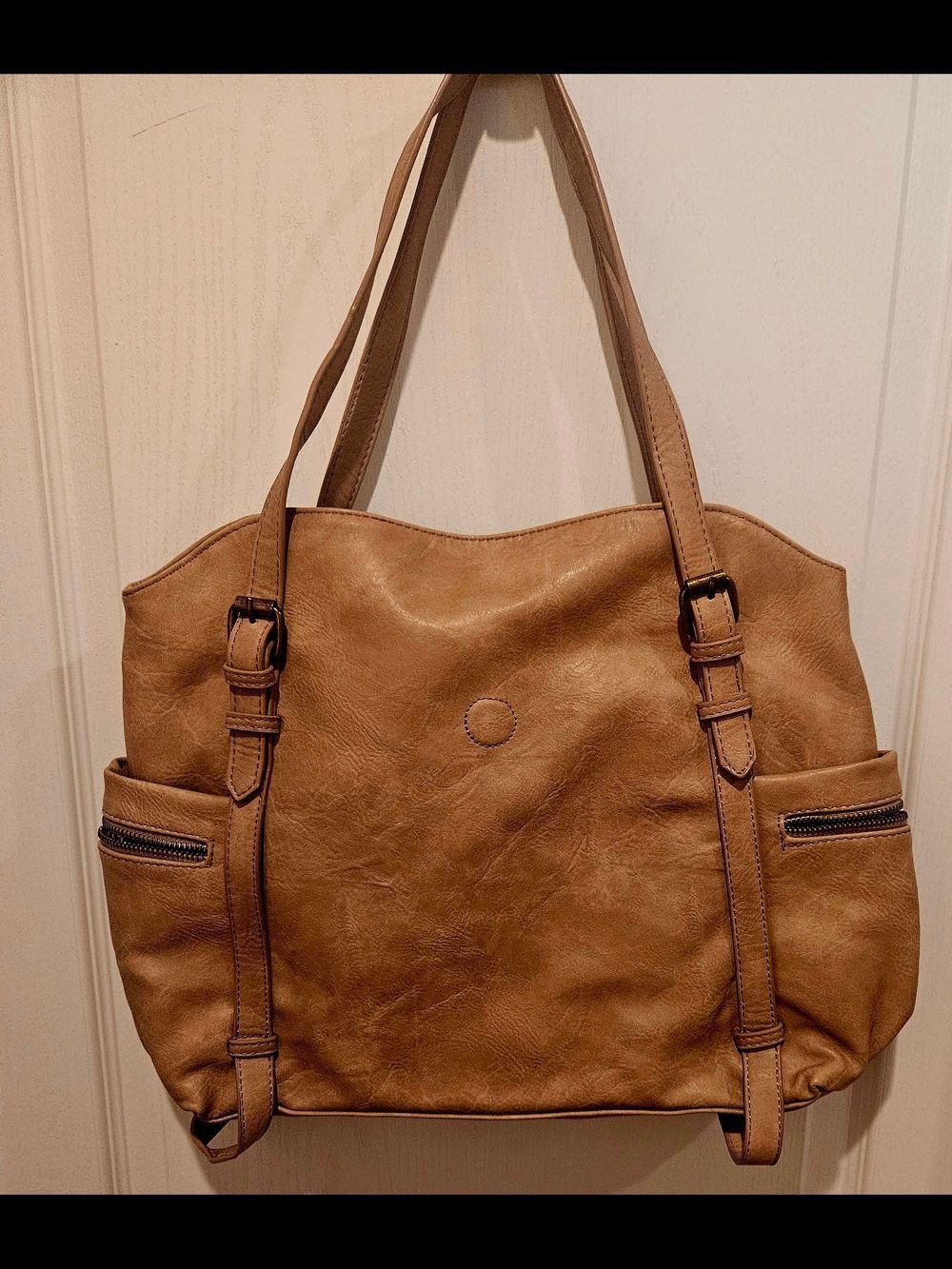 Everyday Tan Shoulder Tote - Casual Leather-Effect Bag